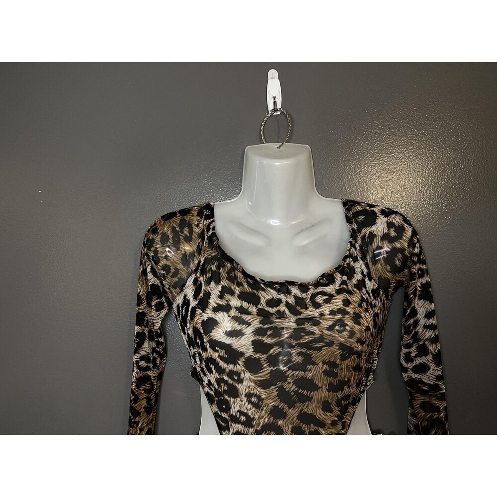 Fashion Nova Matching Set Womens Large Brown Feline Sexy Leopard Print Pants